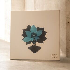 Teal Bloomed Goddess – Mixed Media Luxe Art - Handmade Afrocentric Glam Portrait